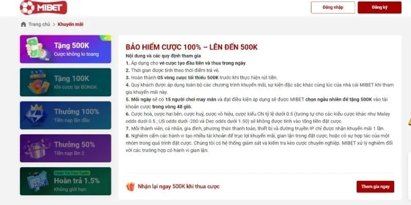 Những lưu ý tham gia và nhận khuyến mãi tại MIBET